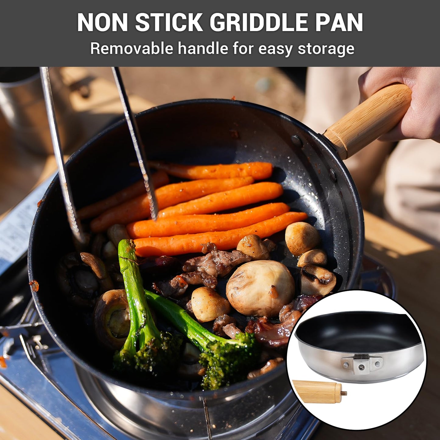 KingCamp Camping Cookware Set, 304 Stainless Steel Camping Pot for 4-6