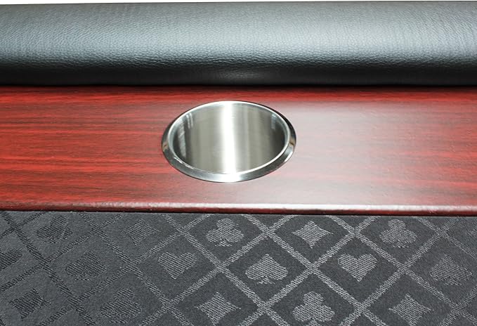 Poker Table 96 inches Light Series for 10 Player Games with Cup Holders Wooden Racetrack Felt Foldable Legs, Black