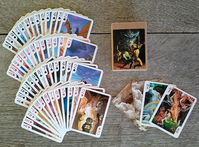 Fantasy SCI FI Playing Cards (Poker Deck 54 Cards All Different) Vintage Retro Comic Posters Illustration by Rowena Morill