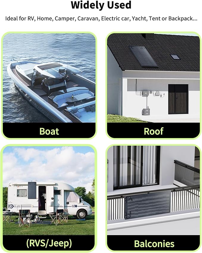 200W Flexible Solar Panel, 2PCS 100W 12 Volt Solar Panels Bendable High Efficiency 10BB Mono Cell for RV Boat Camping Home Marine Curve Surface PV Charging Farm Battery IP68 Waterproof