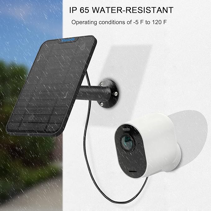 4W Solar Panel Charging Compatible with Arlo Pro 3/Pro 4/Pro 5S/Ultra/Ultra 2 only, with 13.1ft Waterproof Charging Cable, IP65 Weatherproof,Includes Secure Wall Mount(3-Pack)(Magnetic Connector)