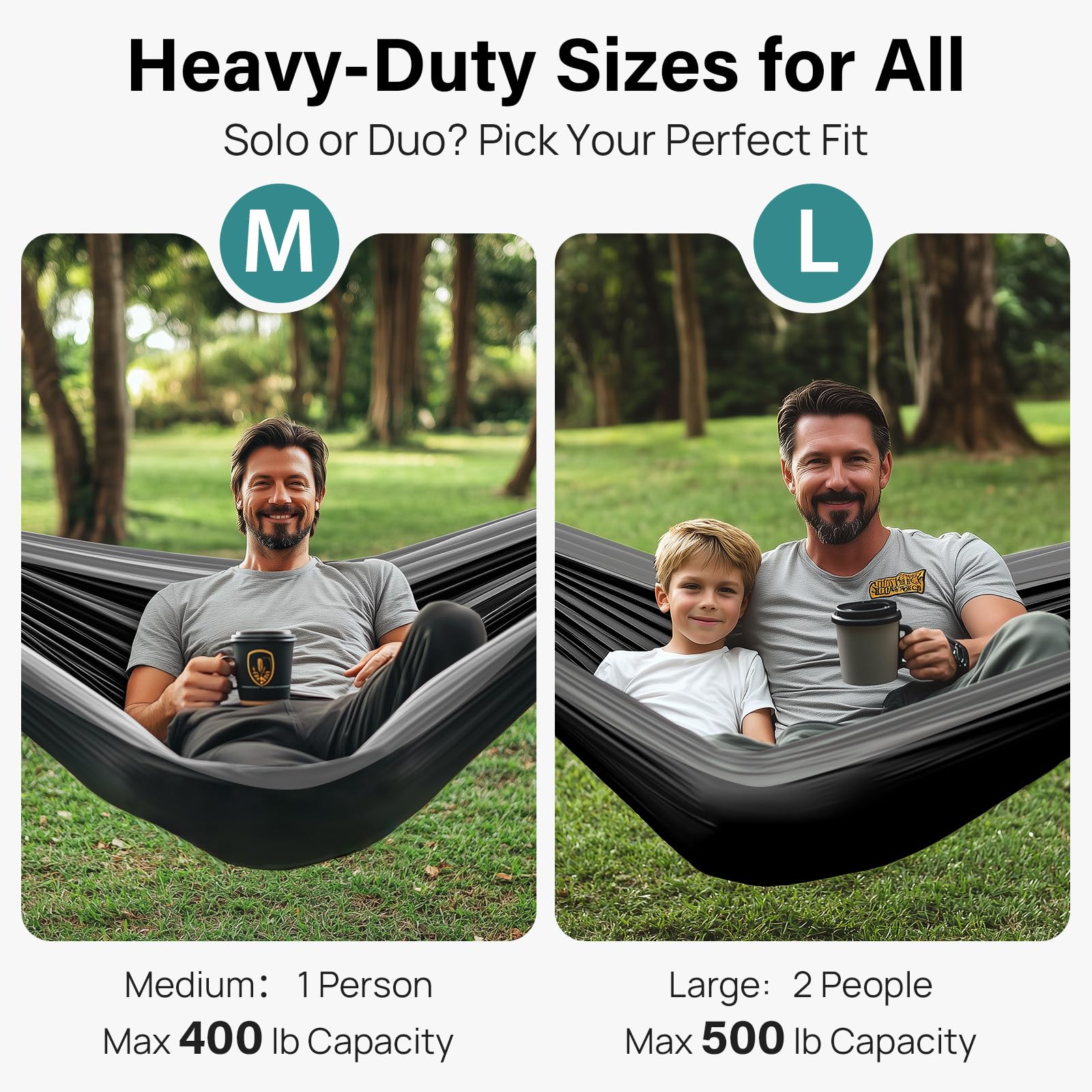 Kootek Camping Hammock 500lbs Capacity Outdoor Camping Essentials, Double