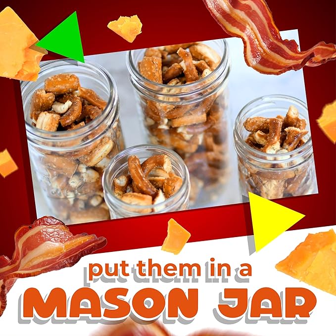 Smoky Bacon Cheese Pretzel Pieces | 1 Pound Bag | Bold Flavored, Naturally Seasoned Pretzels | Crunchy, Salty Pretzel Snacks with Cheddar and Bacon