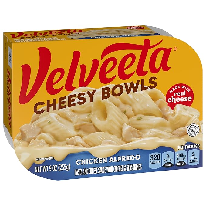 Velveeta Cheesy Bowls Singles Chicken Alfredo (9 ox Box)