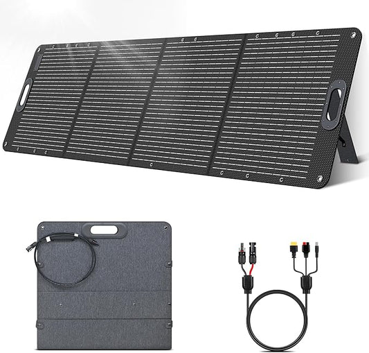 200W Portable Foldable Solar Panel Kit with 23.7% Conversion Rate for Camping Home Backup Power Stations Emergency Power