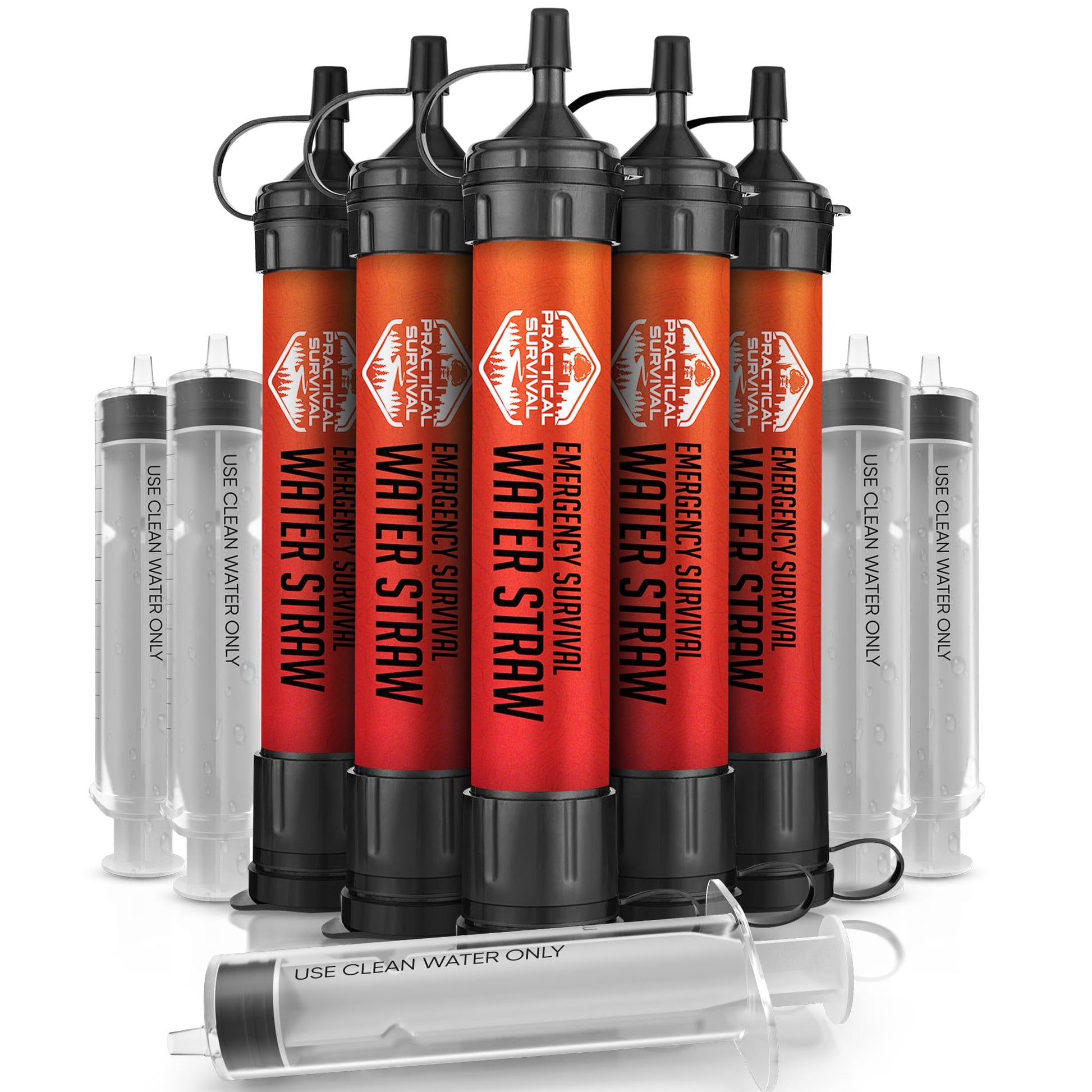 5 High-Capacity Emergency Water Straws – Lightweight, Reusable, 1800-gallon Filters for Camping