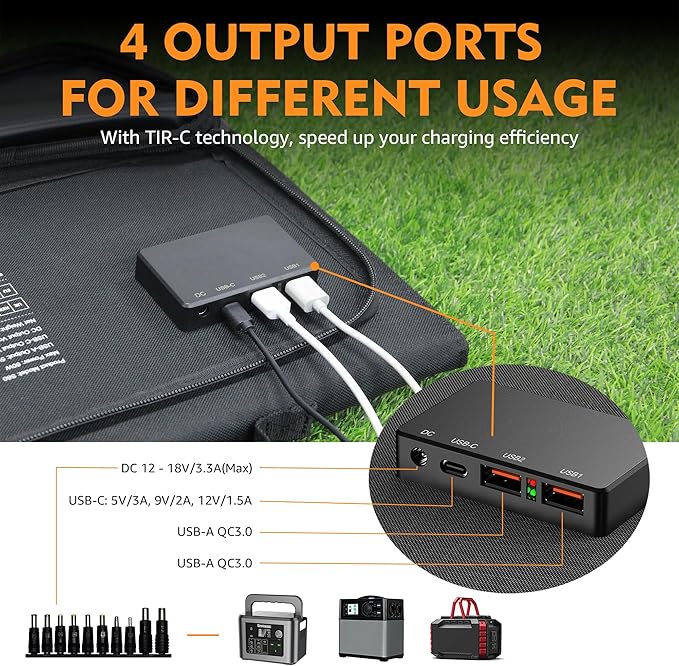powkey 200W Solar Generator with Panel, 120Wh/200W Portable Power Station with 60W Foldable Solar Panel for Outdoor Camping