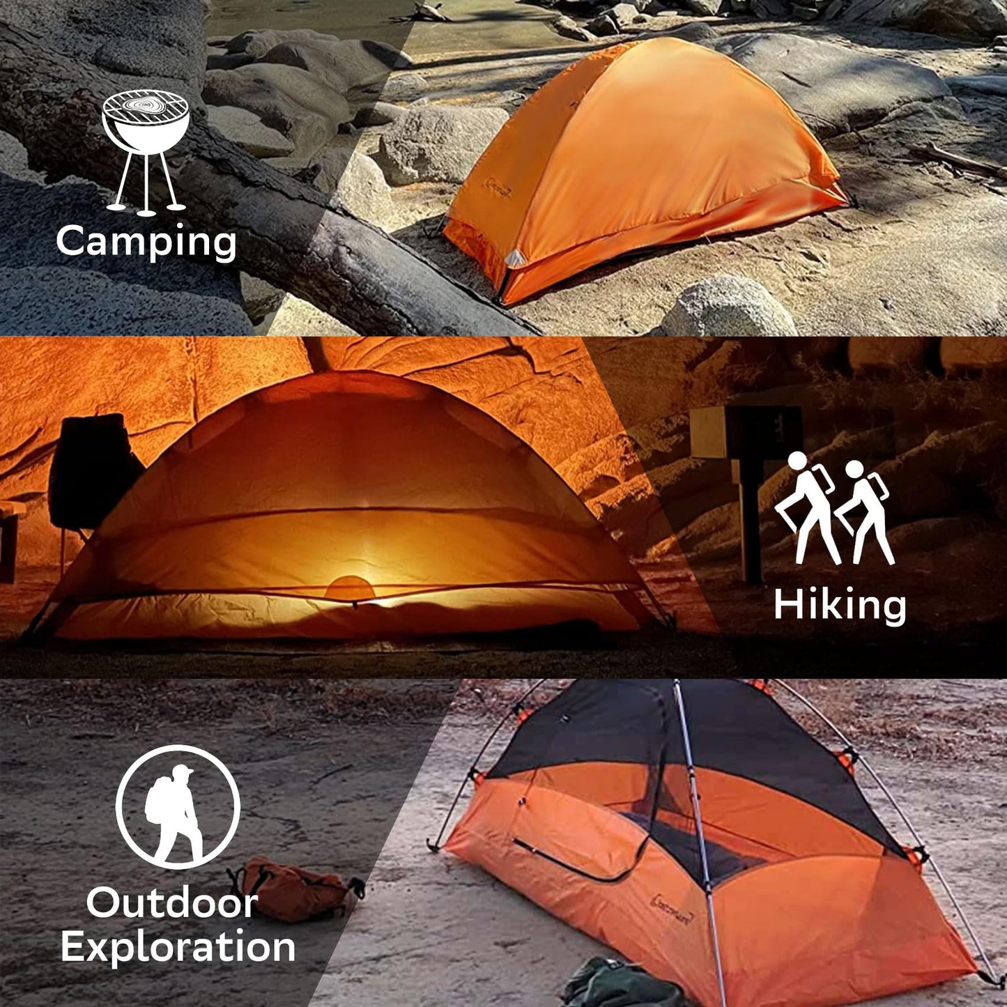 Clostnature 1 Person Lightweight Backpacking Tent, Easy Setup Tent