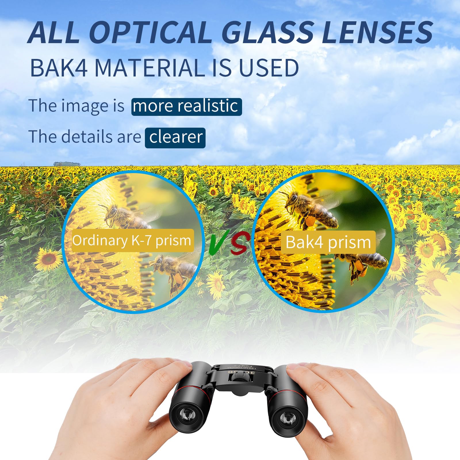 Compact Binoculars for Adults and Kids, HD Mini Portable Outdoor Binoculars Children, Pocket