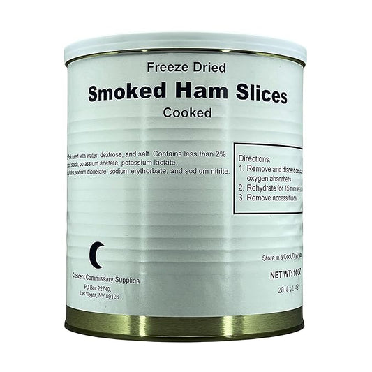 Freeze Dried Cooked Smoked Ham Slices , Jarred and Packed Emergency Food Supply | Hunting, Survival, Camping, Backpacking Long Term Food Storage 25+ years shelf life | Easy Prep Survival Food 10 Size Cans (Smoked Ham Slices)