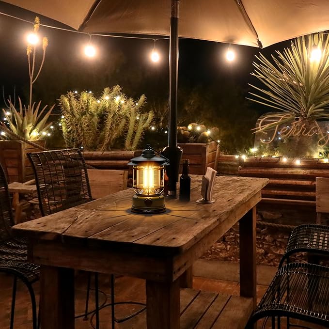 Portable LED Camping Lanterns,1500LM Step-less Dimming, Lightweight Retro Battery Powered USB Rechargeable Tent Lights,Survival Kits Flashlight for Power Outage Emergency Hiking Hurricane 3 Pack Green