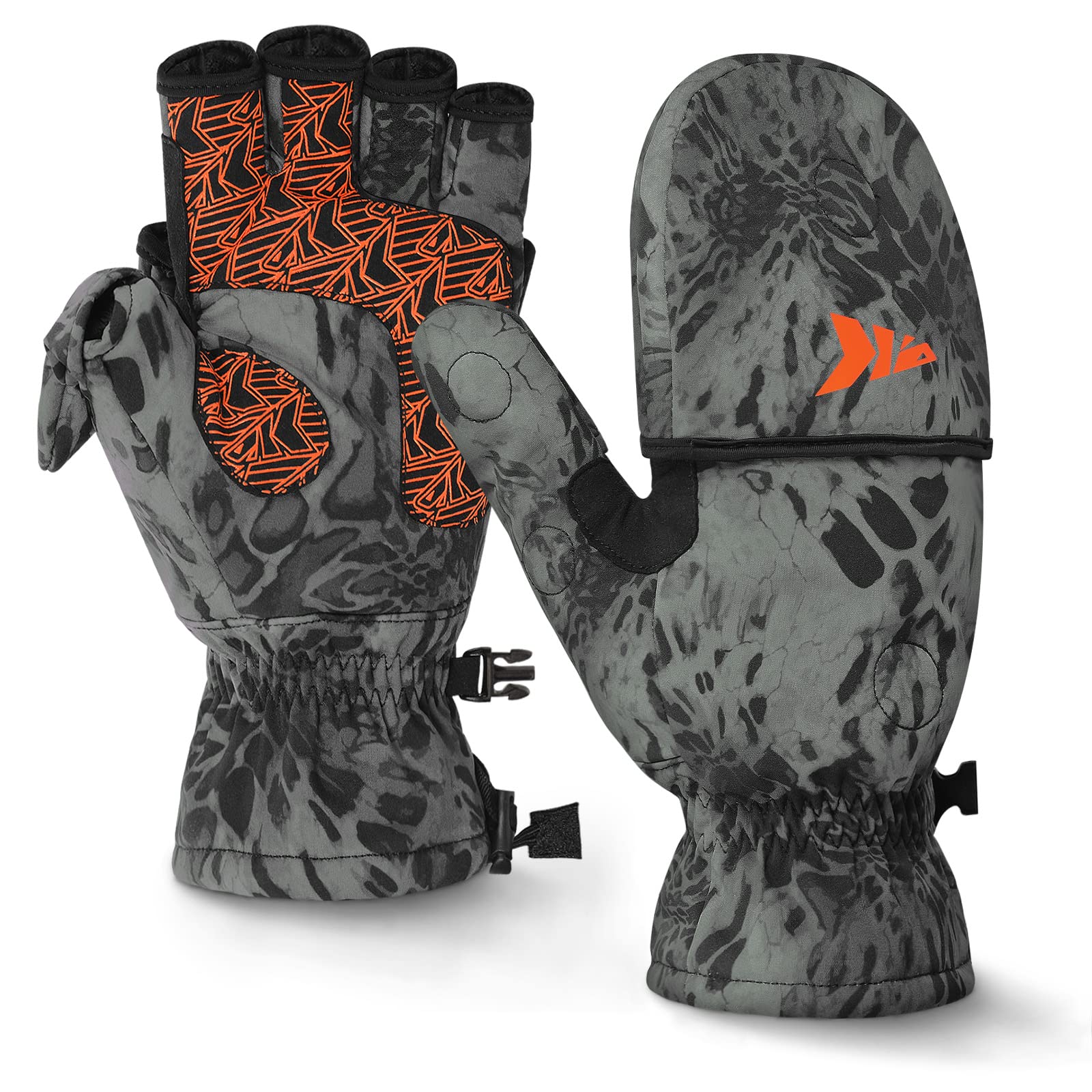 KastKing PolarBlast Ice Fishing Gloves Convertible Mittens for Men & Women