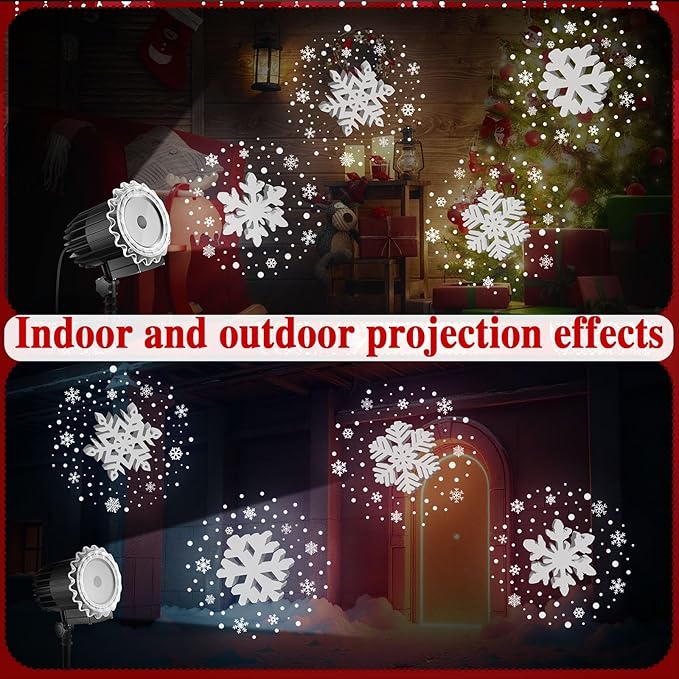 Tuanse Christmas Outdoor Snowflake Projector Lights LED Flood Light Holiday with Stars for Xmas Party Garden Landscape Decoration