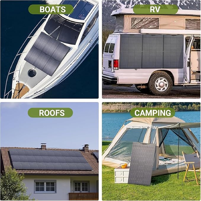 ALLPOWERS 100W Portable Solar Panel, SF100 Flexible Solar Panel, 24V Monocrystalline Solar Kit, 25% High Efficiency, IP68, for Power Station, Phones, Rooftops, Outdoor Camping and RVs