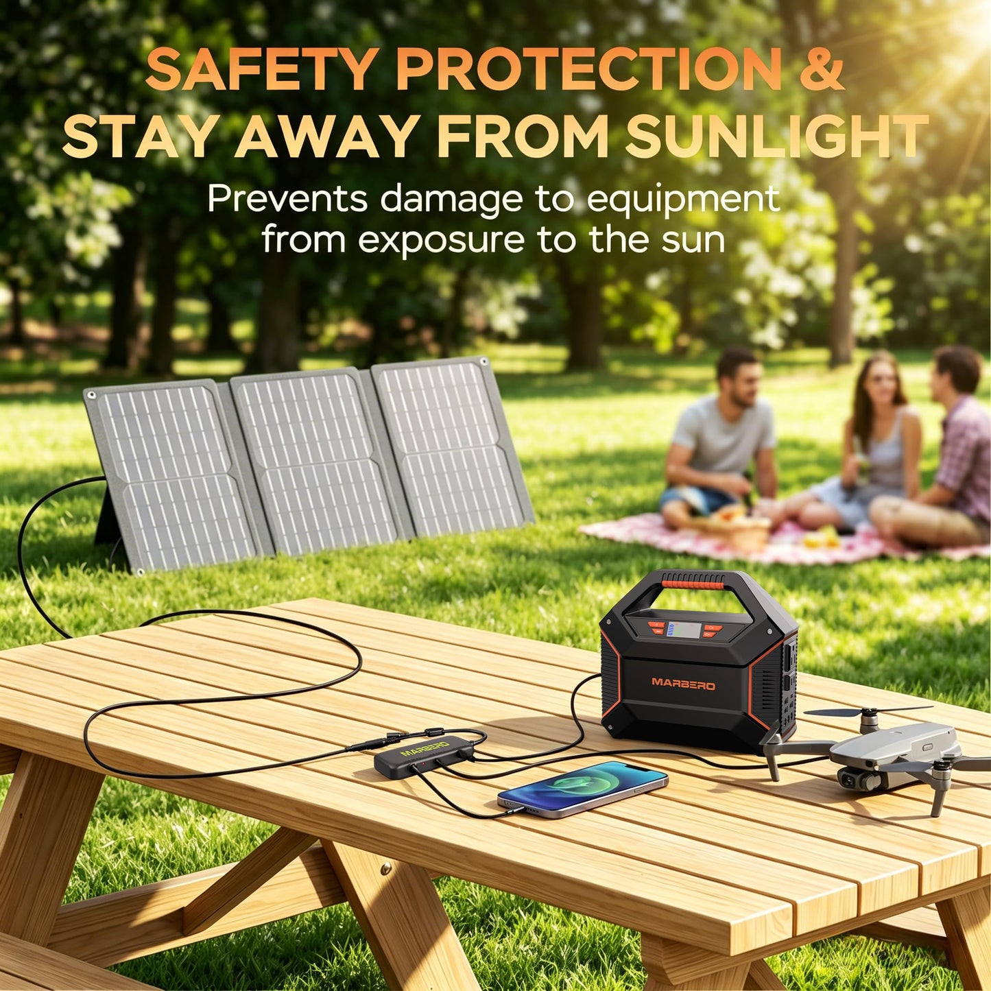 MARBERO 155Wh Solar Generator with Solar Panel Included 30W Solar Panel Kit