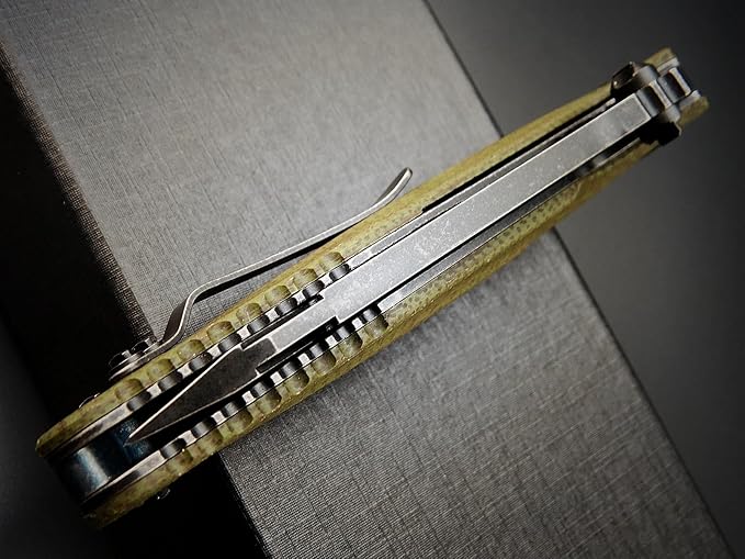 Eafengrow EF55 Pocket Knife Folding Knife G10 Handle D2 Steel Blade Folder EDC Tool Knifes for Working Camping with Clip(Green)