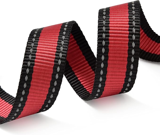 Mile High Life Dog Collar | Nylon Reflective Dog Collars | Light Weight Puppy Collars | Red Dog Collars for Large Dogs (Red, Large)