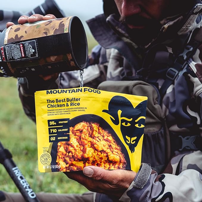 BIGHORN Mountain Food The Best Butter Chicken and Rice - premium freeze dried meals for backpacking food - dehydrated camping food for backpacking meals - ideal camping meals just add water - great taste - 2 servings