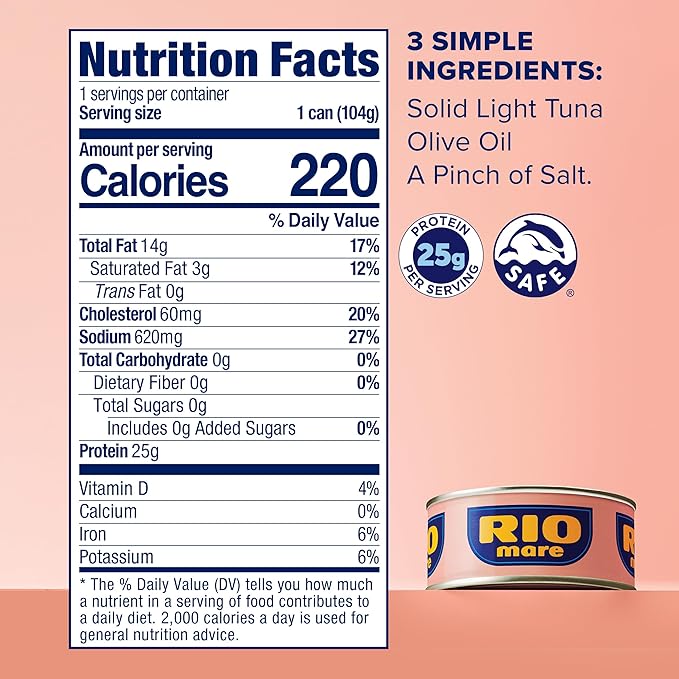 Rio Mare Solid Light Skipjack Tuna in Olive Oil, 5.6 Ounce Can (Pack of 12), Italy's No.1 Tuna Brand, Wild Caught, High Protein Canned Tuna