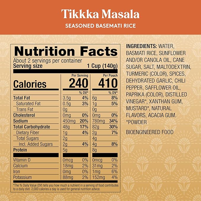 Royal Tikka Masala Basmati Rice - Ready to Heat Basmati Rice - (4 Pack) 8.5 oz Microwaveable Pouch