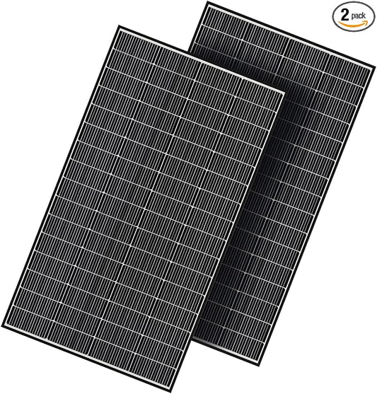300 Watt Solar Panels, N-Type 16BB 2PCS 300W Bifacial Solar Panel, 25% High Efficiency Solar Module for Homes Rooftop Power Station Farm RV and Off-Grid Applications