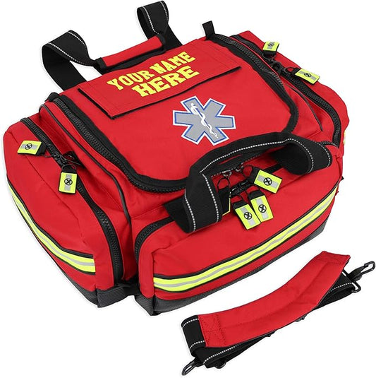 Lightning X Modular Large EMT Medic First Responder EMS Trauma Jump Bag w/Embroidered Name - RED