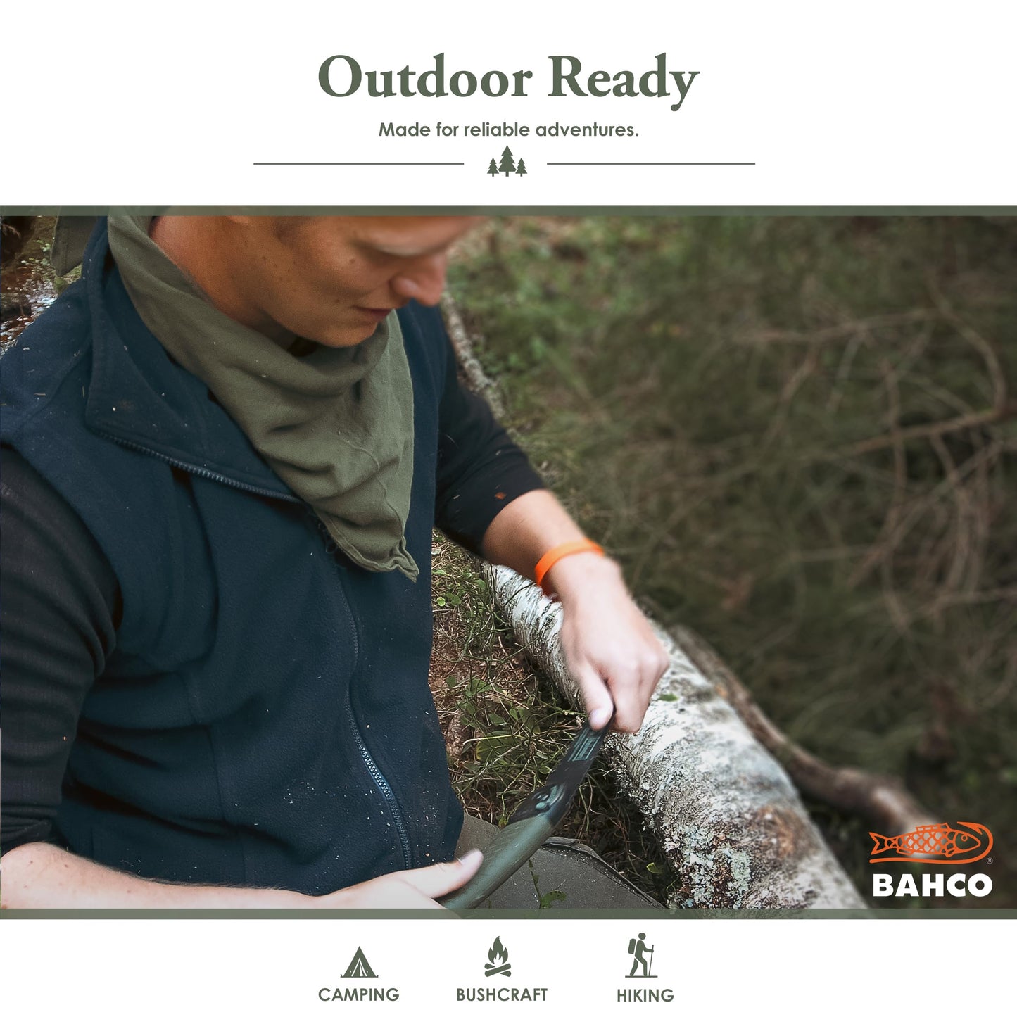 Bahco BAH396LAP Laplander Folding Saw, 7-1/2" Blade, Ergo Grip, Green