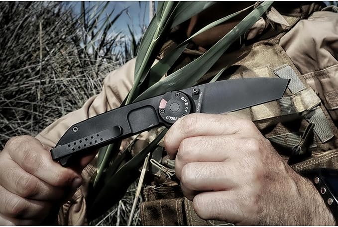 Extrema Ratio - BF2 CT (BLACK), Folding Knife, Böhler N690 steel blade hardened to 58 HRC, burnished finish, smooth anticorodal aluminum handle, dual guards, reversible clip, compact and durable