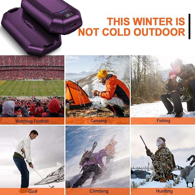 AI Hand Warmers Rechargeable 2 Pack, Portable Electric Rechargeable Hand Warmer, 20Hrs Long Heating Electric Hand Warmer, Gifts for Women, Men, Raynauds, Pain Relief，Camping,Golf,Outdoors,Indoor