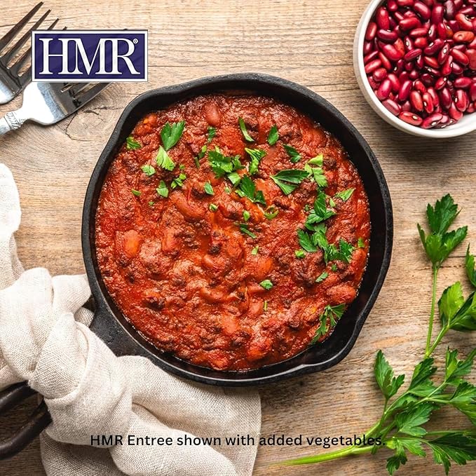 HMR Turkey Chili with Beans Entrée | Pre-packaged Lunch or Dinner to Support Weight Loss | Ready to Eat | 20g of Protein | Low Calorie Food | 8oz Serving per Meal | Pack of 3