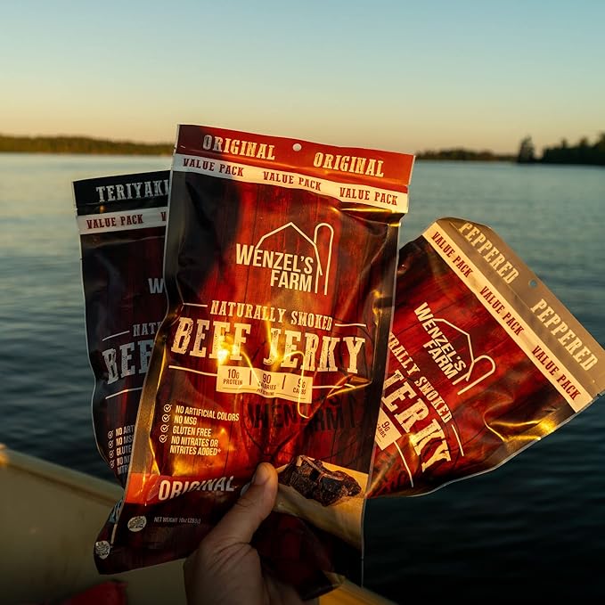 Wenzel's Farm Teriyaki Beef Jerky 10 oz. | Value Pack | Naturally Smoked | No MSG, Fillers, Binders, Artificial Colors | Gluten Free