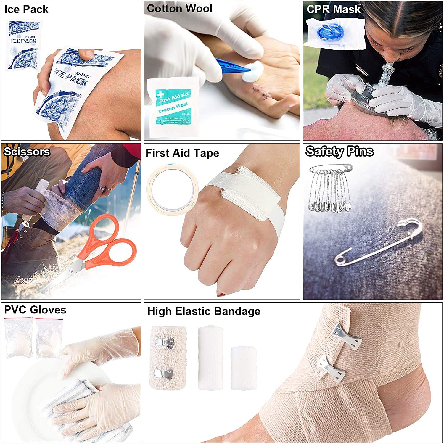 216 Pcs Survival First Aid kit, Professional Survival Gear Equipment Tools First Aid Supplies for