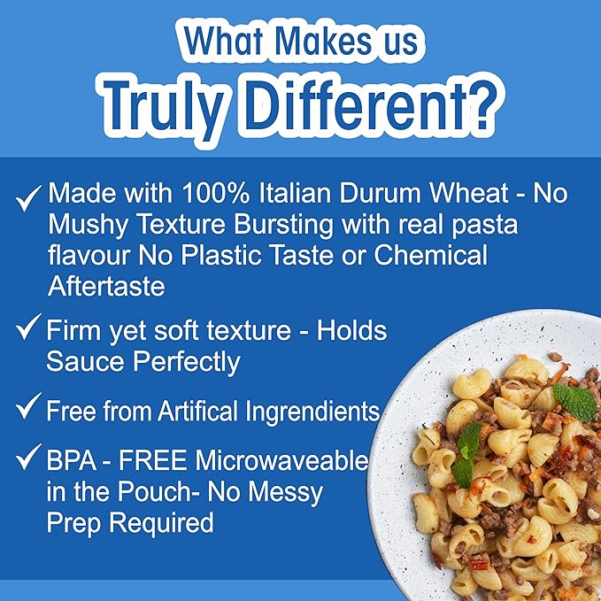 Pasta Zing Elbow Pasta – Fully Cooked, Microwave-Ready in 60 Seconds, Made with 100% Italian Durum Wheat, Non-GMO, Halal & Kosher Certified – 7.05 oz (Pack of 7)