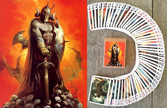FANSTASY Playing Cards (Poker Deck 54 Cards All Different) Vintage Retro Fantasy SciFi Magazine Covers Comic Art by Ken Kelly