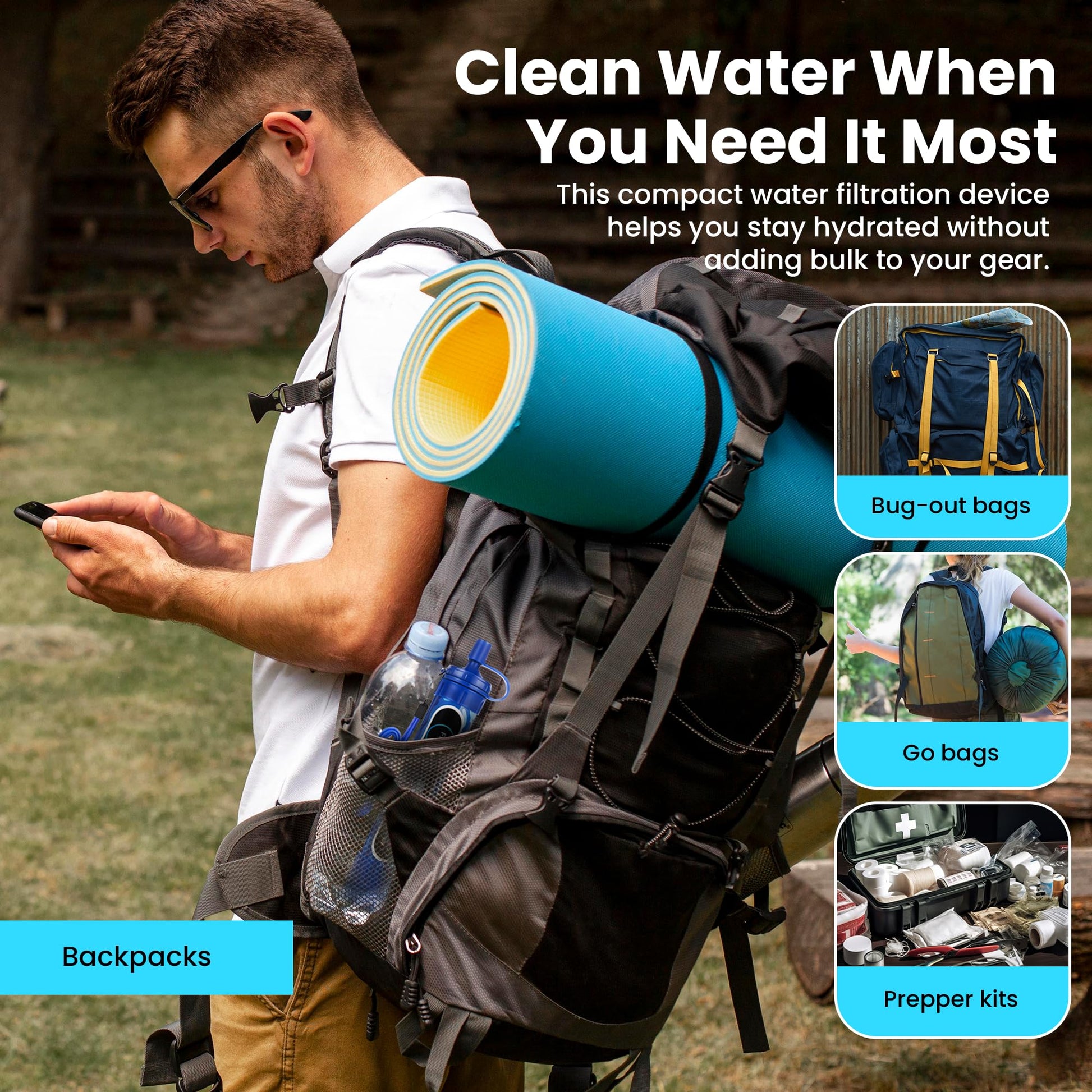 Filters-Clean Survival Water Filter Straw – 0.1 Micron Portable Personal Water Filter, 4,000L
