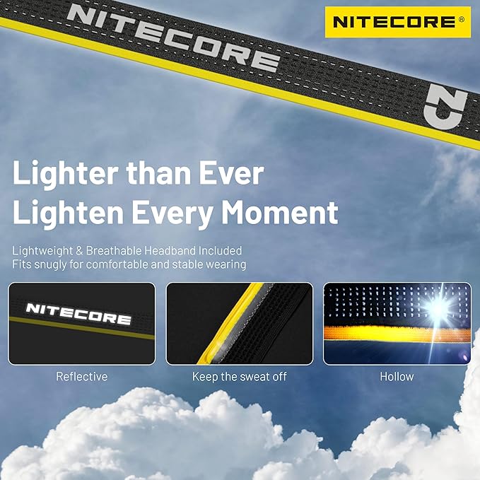 Nitecore NU25 MCT 400 Lumen Ultra Lightweight Multiple Color Temperatures Outdoor Headlamp USB-C Rechargeable Headlight Tag (Normal Headband)