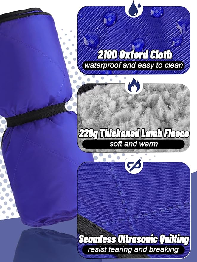 Waterproof Outdoor Stadium Blanket with Sherpa Lining-Washable Windproof Warm Foldable for Camping, Sporting Events, Picnic, Concerts, Pet, Travel, Emergency Car Blanket, Gift for Cold Weather (Blue)