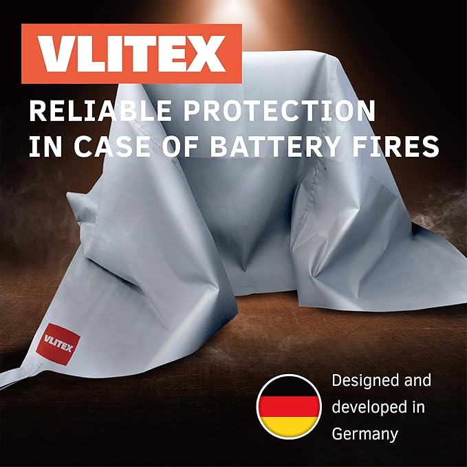 Extra Large Fire Blanket (118 x 157 in - XL) | Engineered in Germany | Lithium Battery & Emergency Fire Suppression Blanket | Certified Fireproof Silicone & E-Fiberglass
