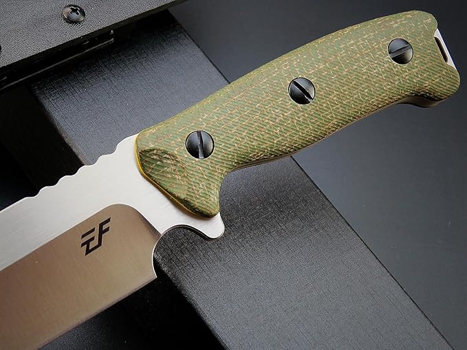 Eafengrow EF143 Fixed Blade Knife AUS-10 Steel Blade Micarta Handle Full Tang EDC Tool Straight Knife for Working Camping Hunting