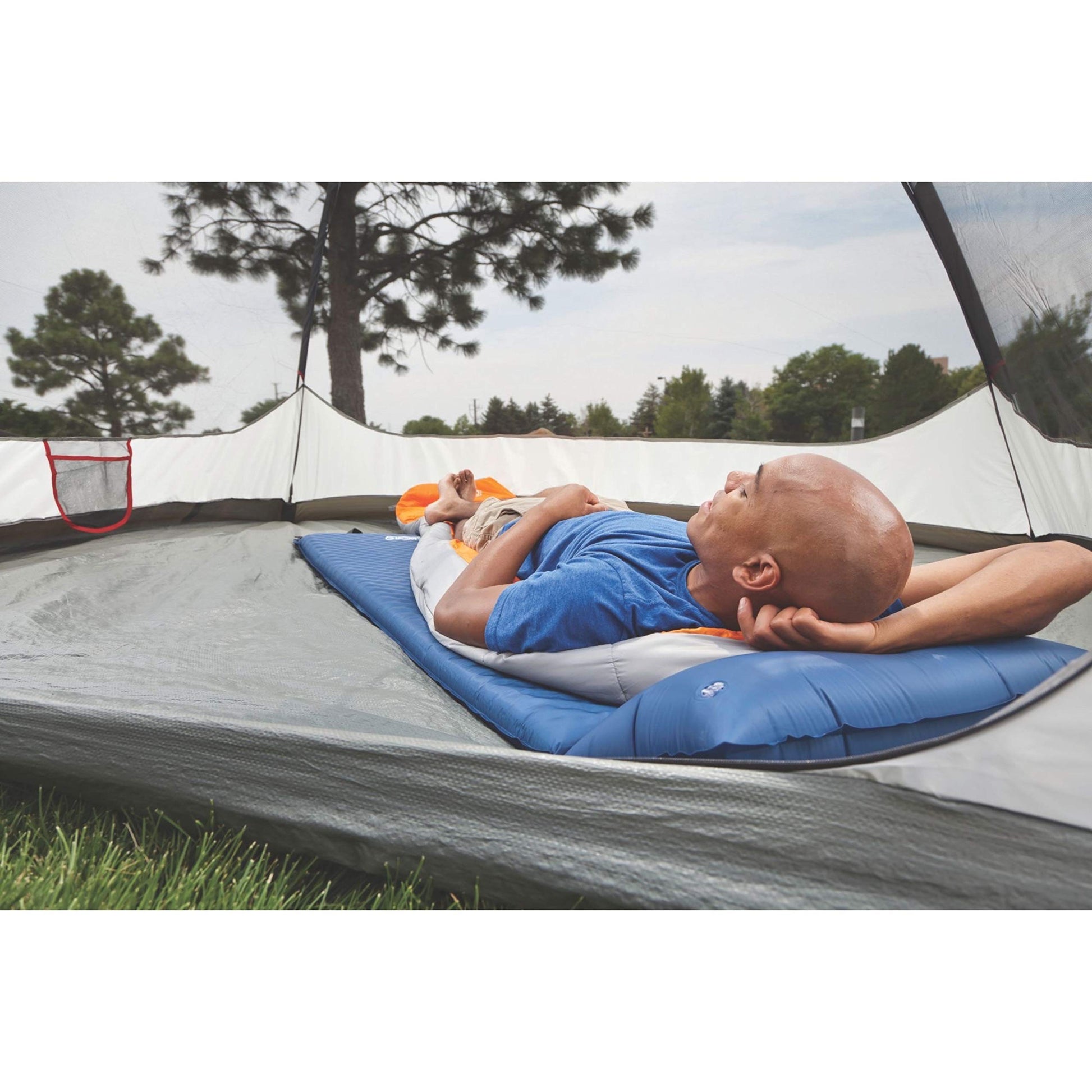 Coleman Self-Inflating Sleeping Pad with Pillow, Lightweight Inflatable Camp Pad with Extra Support