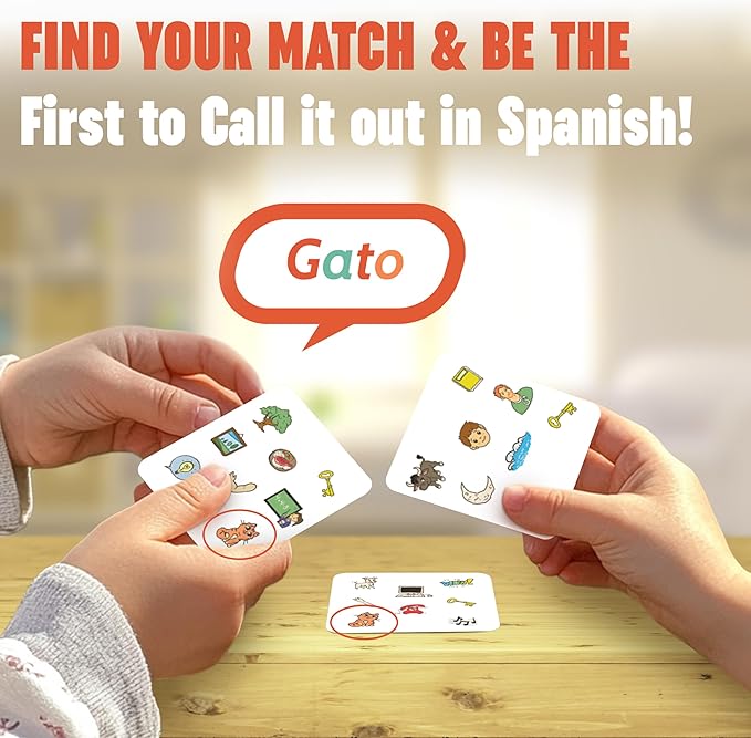 Spanish Learning Game - Fun Bilingual Card Game for Kids & Families | Learn 57 Everyday Words Through Play | Educational Gift for Classroom or Home (EVERYDAYWORDS001)
