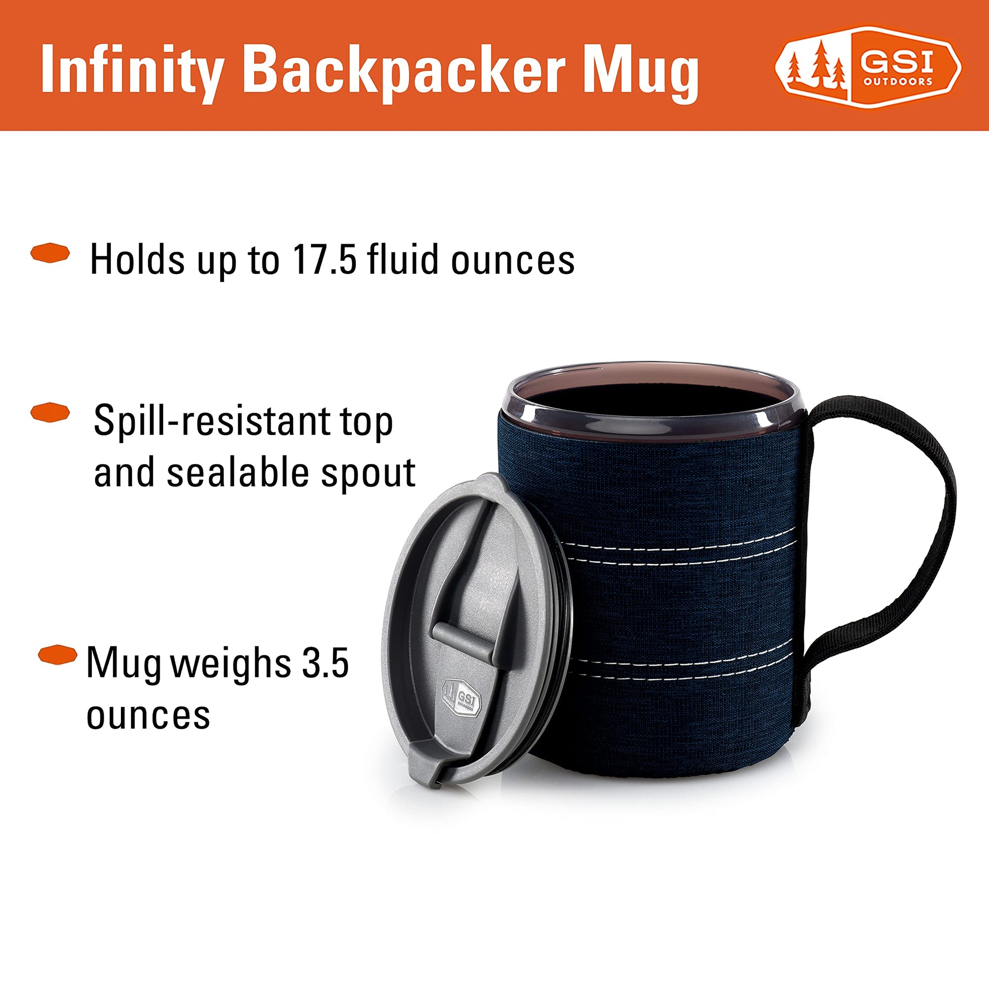 GSI Outdoors Infinity Lightweight Neoprene Backpacker Neoprene Mug for Camping and Backpacking - 17