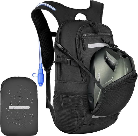 Zavothy 18L Multipurpose Hiking Backpack with 3L Water Bladder ??Durable Hydration Backpack with Insulated Bladder Compartment, Hidden Helmet Holder & Rain Cover ??for Hiking, Commuting, and Camping