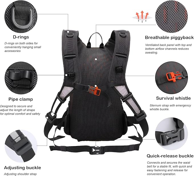 Small Hiking Backpack Lightweight Waterproof Daypack for Camping Cycling Fitness Outdoor Sports - Women Men Teens