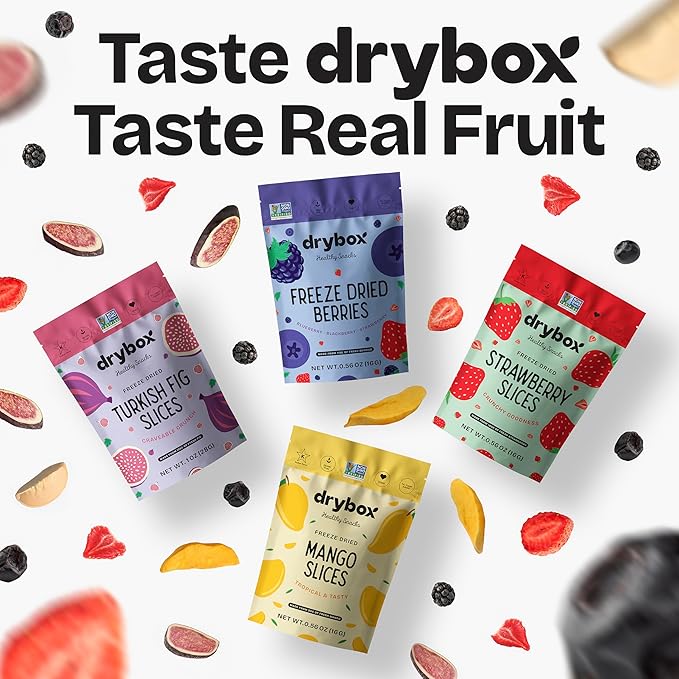 Drybox Freeze Dried Fig Slices | 100% Natural Fruit | Freeze Dried Fig Source | No Sugar & Additives | Healthy Snack & Topping for Beverages or Recipes | Non-GMO, Vegan, Gluten Free, 1 oz 1 pack