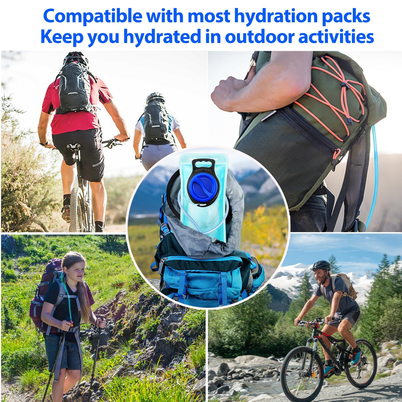 Hydration Bladder, 1.5L Water Bladder for Hiking Backpack Leak Proof Water Reservoir Storage, 1.5