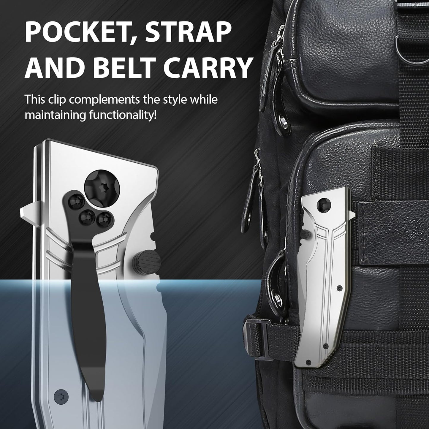 EDC Folding Pocket Knife – Aluminum Handle Utility Blade with Pocket Clip for Camping & Everyday Carry