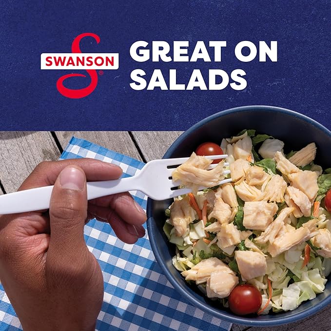 Swanson Original White Chunk Fully Cooked Chicken, Ready to Eat, Simple On-the-Go Meals, 2.6 OZ Pouch (Case of 12)