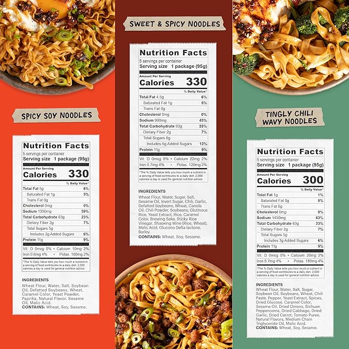 Momofuku Ramen Noodle Spicy Variety Pack by David Chang, 15 Count (Pack of 3) of Air-Dried Vegan Instant Noodles with Spicy Sauce