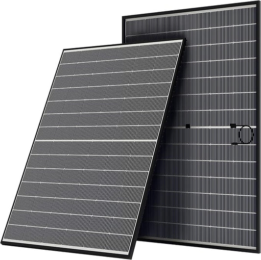 400 Watt Solar Panels, N-Type 16BB 400W Bifacial Solar Panel, 25% High Efficiency Solar Module Work with 24V Solar Panel for Homes Rooftop Power Station Farm RV and Off-Grid Applications